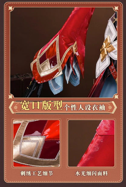 Genshin Impact Alice Cosplay Costume Wig Dress Headwear Ring Game Uniform Halloween Party for Women Girls Role Play Outfit Props