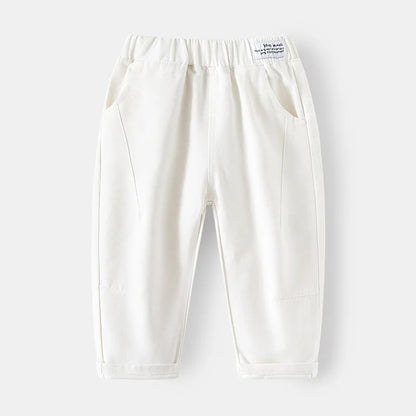 Soft Cotton Toddler Boy Pants for Kids 2 to 3 4 5 6 7 Years Spring Autumn Children Pants Boutique White Khaki Gray Baby Clothes