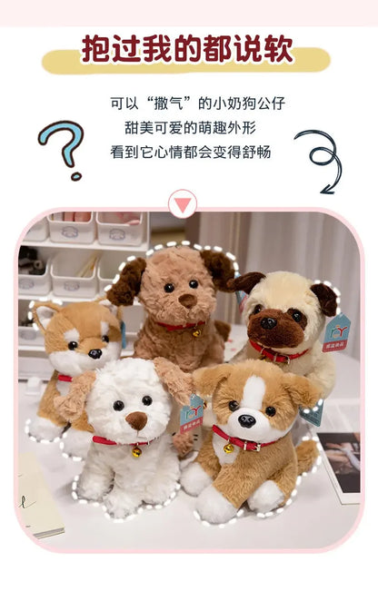 Cute Dog Plush Toy Soft Kawaii Puppy Doll Cartoon Animal Corgi Shiba Inu Pug Dog Stuffed Pillow Children Birthday Christmas Gift