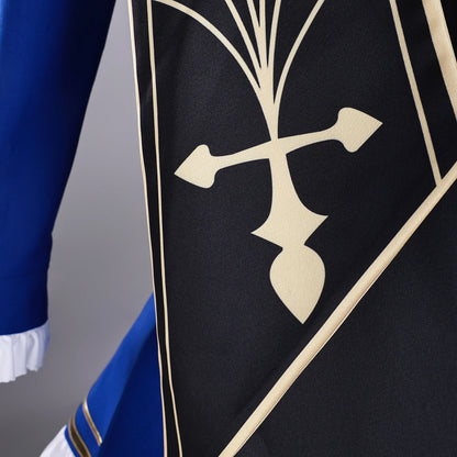 iCoser Honkai Star Rail Fate Saber Cosplay Costume Wig Blue Dress Uniform Outfit Halloween Party for Women Girls Carnival Props