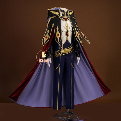 Anime Code Geass Suzaku Kururugi Cosplay Costume Wig Knight of Zero Uniform Long Cloak Halloween Party Women Men Props iCoser