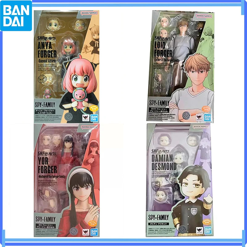 Spy Family Bandai Anime Figure Shf Anya Twilight Loid Yor Forger Thorn Princess Becky Damian High Poseability Boxed Toys Gifts