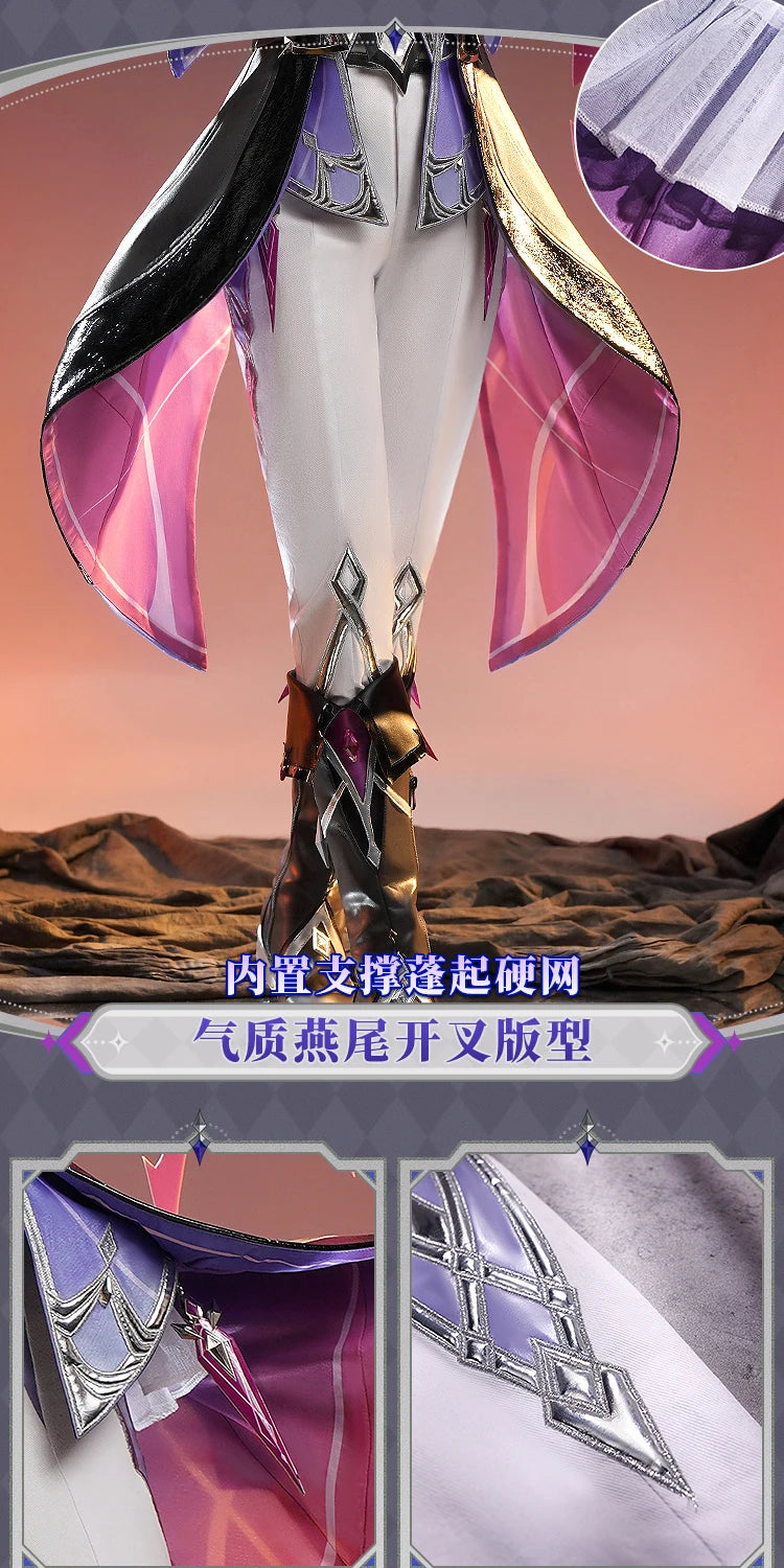 Genshin Impact Durin Cosplay Costume Wig Uniform Outfit Headwear Metal Props Halloween Party for Women Men Carnival Role Play