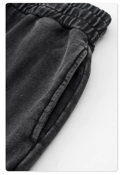 ZODF Retro Men Washed 380gsm 100% Cotton Sweatpant Unisex Loose Sport Solid Joggers Pants For Spring Autumn  HY0901