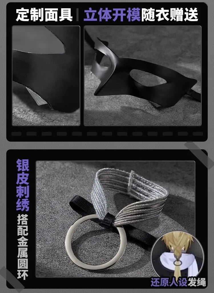 Zenless Zone Zero Hugo Cosplay Costume Wig Hat Mask Earrings Mockingbird New Eridu Hugo Vlad Ravenlock Halloween for Women Girls