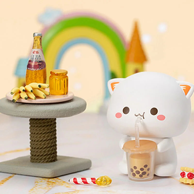 Peach Cat V2 Blind Box Cartoon Anime Figure Doll Trendy Toy Cute Pvc Desktop Room Ornament Decoration Collect Gift Mystery Box