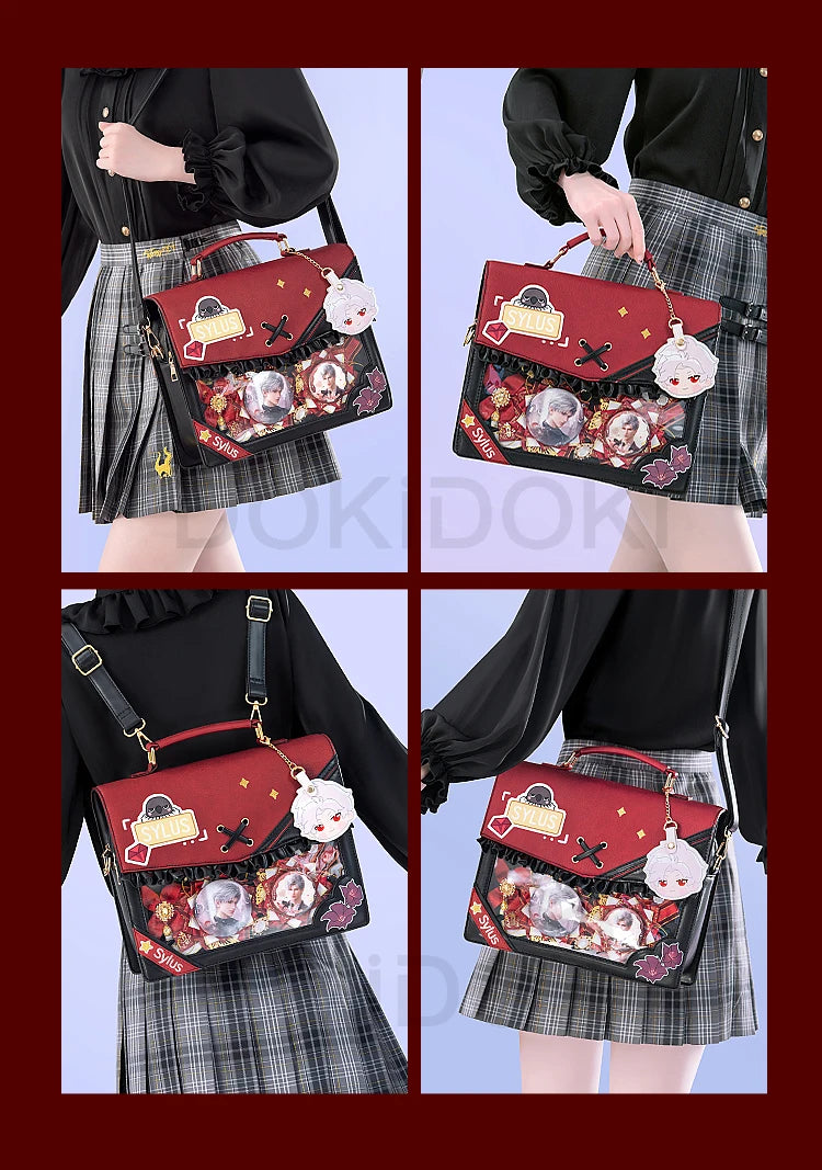 IN STOCK Sylus Cosplay Doujin Bag Game Love and Deepspace DokiDoki Sylus Itabag Red Black School Bag Cosplay Prop