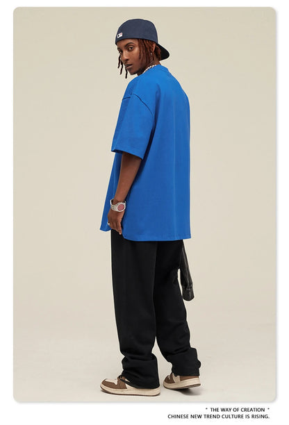 ZODF 2025 Heavy-Weight 425gsm 100% Cotton T-Shirts For Men Unisex Summer Oversized O-Neck Basic Solid T Shirt Brand Tees HY0485