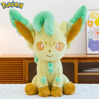 45/55/65CM Big Size Pokemon Leafeon Plushies Kawaii Cartoon Anime Doll Comfortable Soft Doll Children's Ornament Toy Gifts