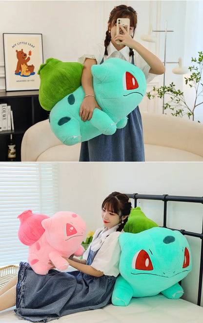 60cm Big Size Pokemon Bulbasaur Cartoon Anime Plush Stuffed Doll Garlic Frog Room Decorated with Cartoon Peluche Pillow Gift