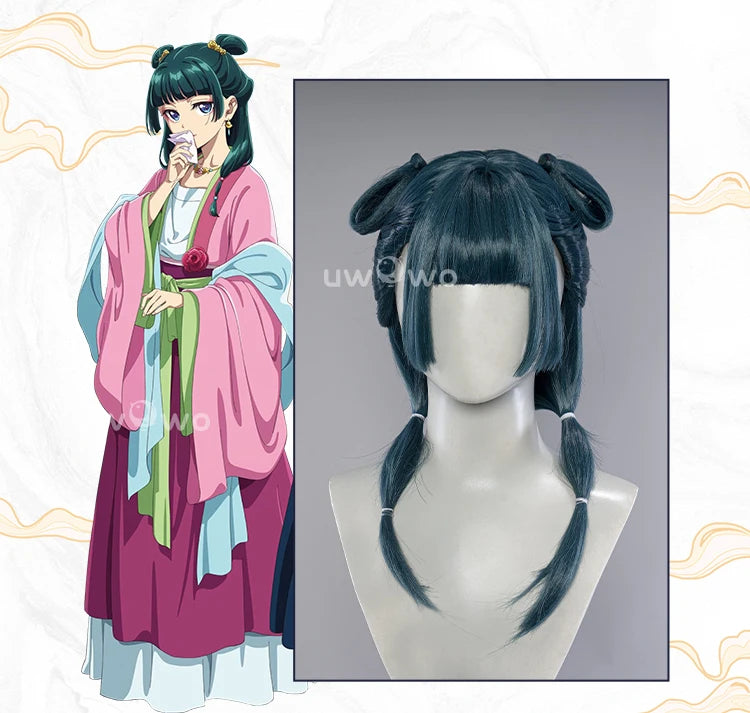 IN STOCK UWOWO Anime Thee Apothecaryy Diariess Maomao Garden Party Hanfuu Cosplay Wig Long Green Hair