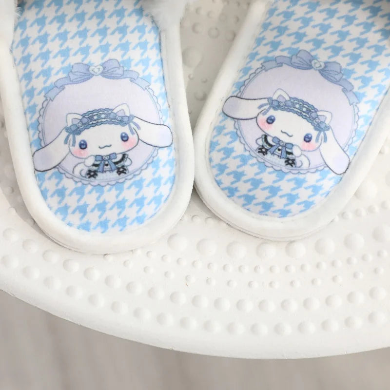 Lovely Kuromi My Melody Slippers Kawaii Anime Lolita Indoor Shoes Girl Women Hello Kitty Cinnamoroll Spring Summer Autumn