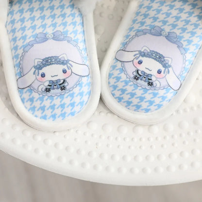 Lovely Kuromi My Melody Slippers Kawaii Anime Lolita Indoor Shoes Girl Women Hello Kitty Cinnamoroll Spring Summer Autumn