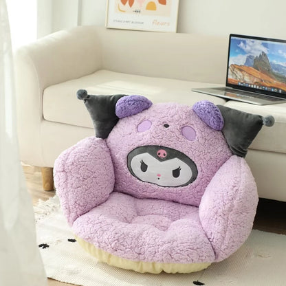 Comfortable Kuromi My Melody Seat Cushion Warm Buttocks Soft Stuffed Anime Cinnamoroll Back Sitting Cushion Chair Non-slip
