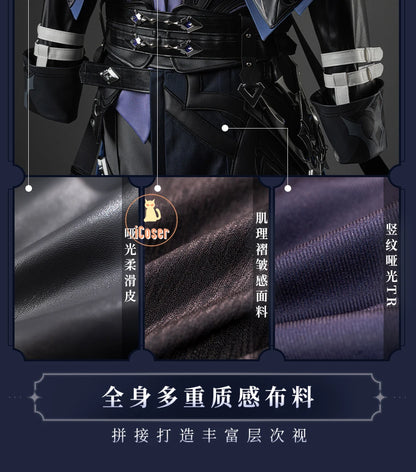 Genshin Impact Kyryll Chudomirovich Flins Cosplay Costume Wig Uniform Game Cos Outfit Halloween Party for Women Men Carnival Set