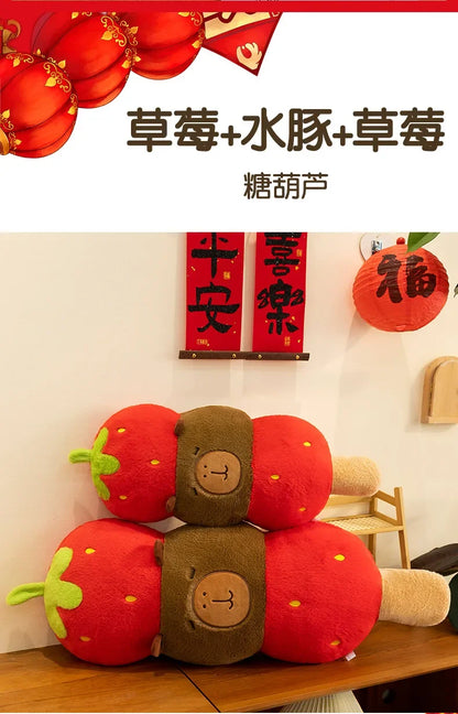 New 60-80cm Kawaii Creative Capybara Series Plush Toys Cartoon Stuffed Animals Soft Indoor Ornament for Children's Pillows