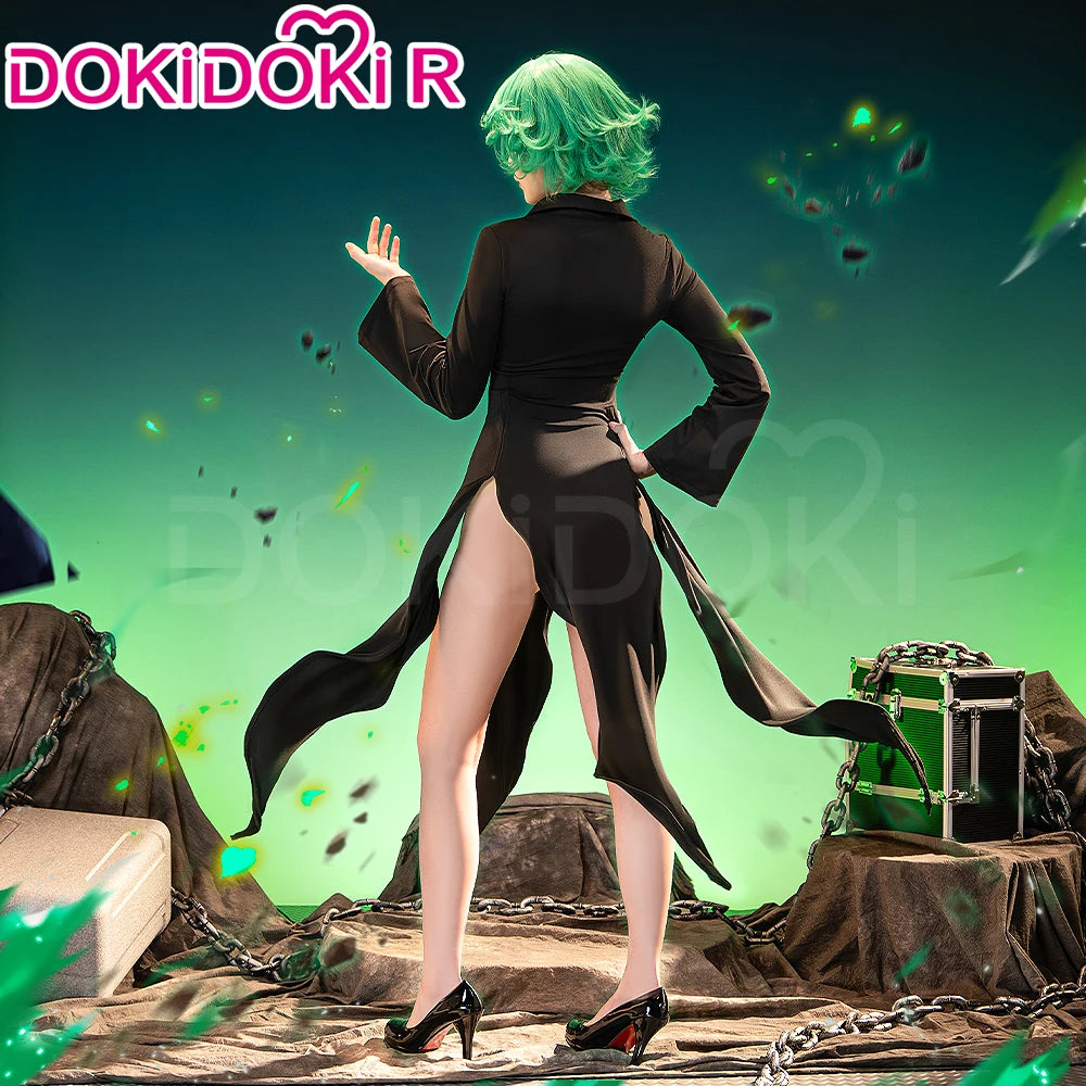 IN STOCK Terrible Tornado Tatsumaki Cosplay Costume Anime DokiDoki-R Women Halloween Cosplay Sexy Dress Plus Size