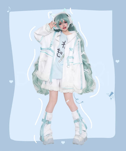 Rinn Mikuu Cosplay Costume DokiDoki-R Mikku Rinn Cosplay Women Cute Black Green Costume Set Mikuu Rinn Cosplay