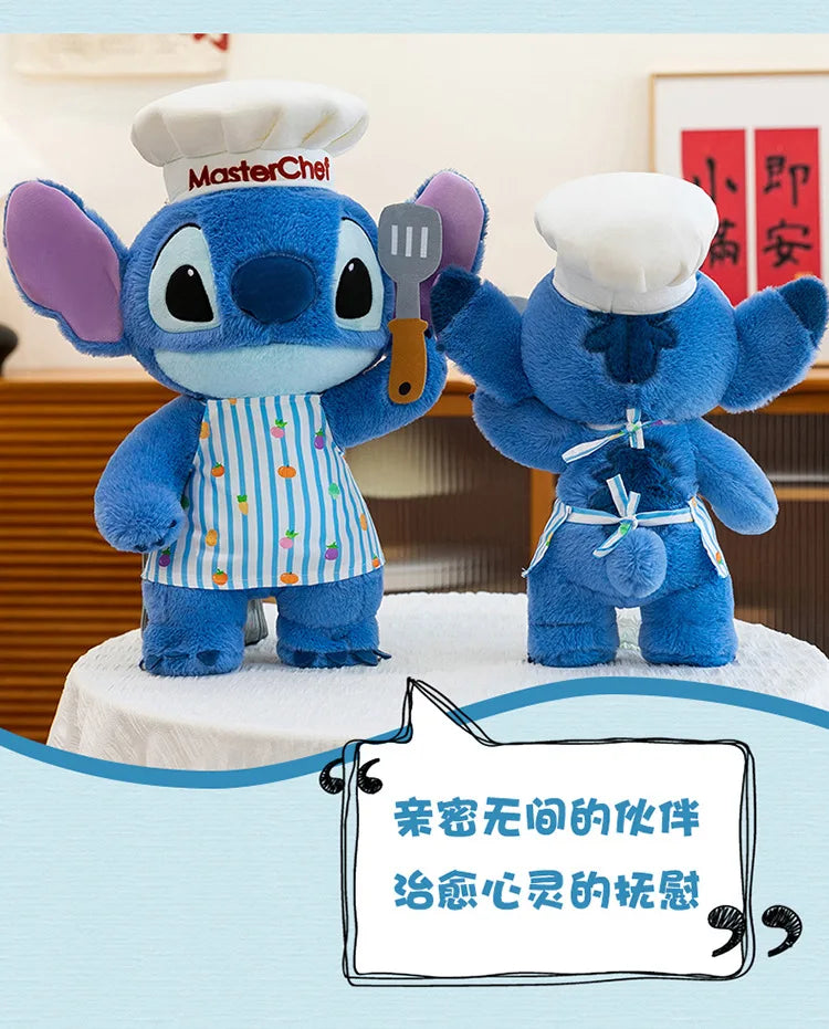 50/60/75cm Big Size Chef Stitch Disney Anime Plush Stuffed Doll Kawaii Room Decoration Plushies Children's Pillow Holiday Gift