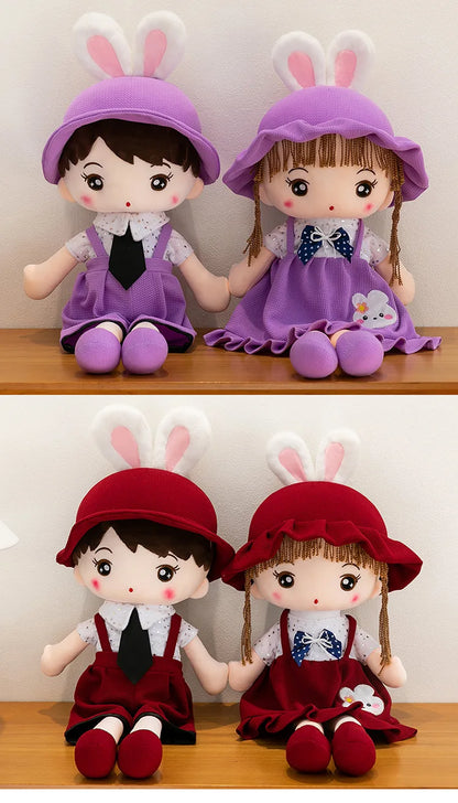 Plush Toy for Kids Birthday Xmas Gift Cute Couple Starry Sky Bunny Dolls Stuffed Animal Valentine Home Decor Bedroom Decoration