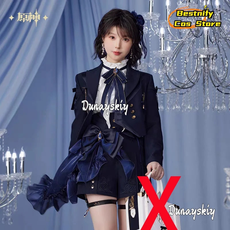 Genshin Impact Furina Cosplay Costume XS-XL Polyester Set - C3 / S / China Mainland