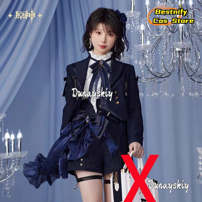 Genshin Impact Furina Cosplay Costume XS-XL Polyester Set - C3 / S / China Mainland