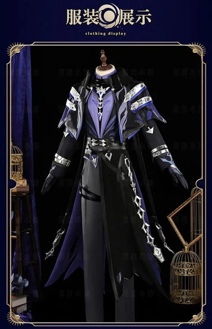 Genshin Impact Kyryll Chudomirovich Flins Cosplay Costume Wig Uniform Cloak Outfit Halloween Party for Women Men Props Carnival