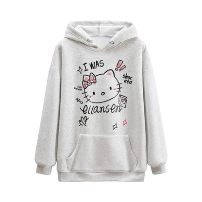 2025 Japanese Anime Hoodies Luxury Brand Sanrio Hello Kitty Pattern Sweatshirt Women Fashion Y2K Gothic Street Outerwear Tops