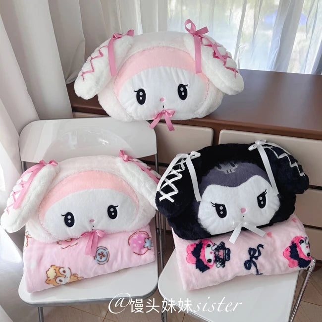 Sanrio Lolita My Melody Headrest Back Cushion Car Seat Belt Cover Stuffed Anime Kuromi Cuddly Pillow Plushies Xmas Gifts Girl