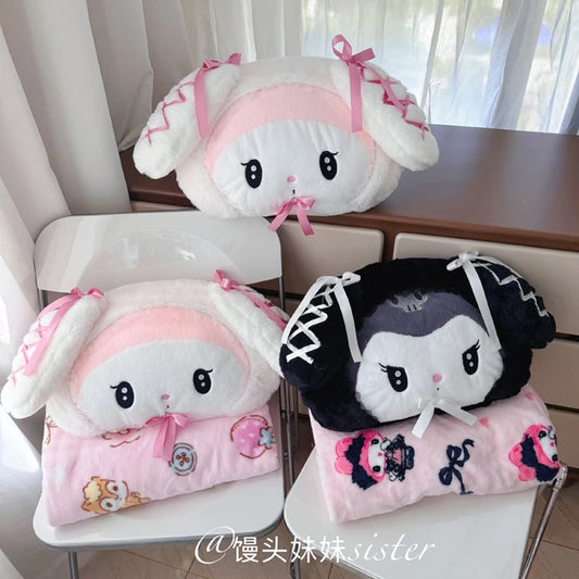 Sanrio Lolita My Melody Headrest Back Cushion Car Seat Belt Cover Stuffed Anime Kuromi Cuddly Pillow Plushies Xmas Gifts Girl