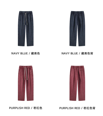 ZODF Retro Autumn Winter 420gsm Batik Washed 100% Cotton Loose Straight Pants for Men Unisex Streetwear HY0937
