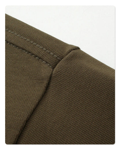 ZODF Fashion Spring Autumn Men 100% Cotton T-Shirt Unisex Fake 2-Piece 305gsm Solid Full Sleeve O Neck T Shirt Brand Tees HY0925