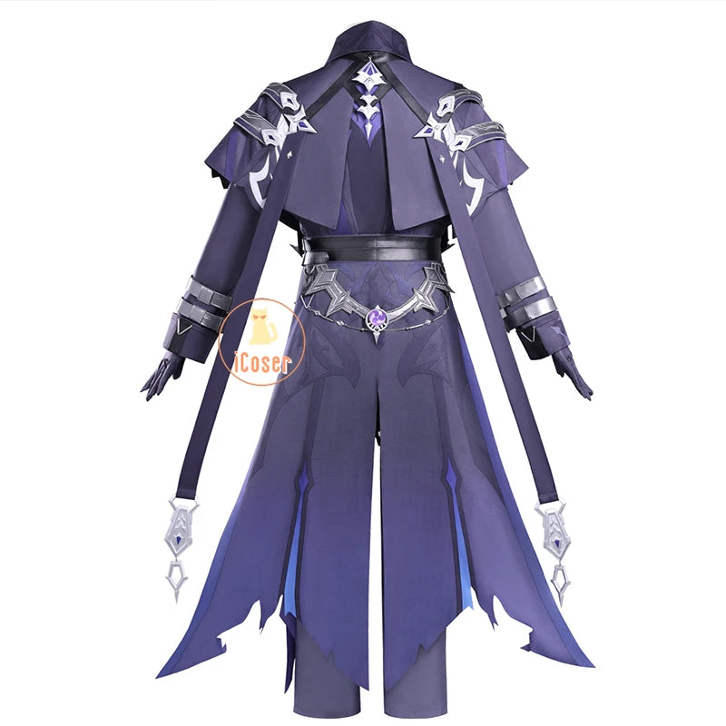 Genshin Impact Kyryll Chudomirovich Flins Cosplay Costume Wig Uniform Halloween Party for Women Men Carnival Role Play Outfit