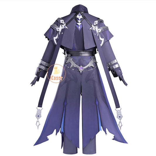 Genshin Impact Kyryll Chudomirovich Flins Cosplay Costume Wig Uniform Halloween Party for Women Men Carnival Role Play Outfit