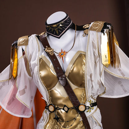 Wuthering Waves Augusta Cosplay Costume Wig Dress Uniform Headwear Earrings Christmas Halloween Party for Women Girls Role Play