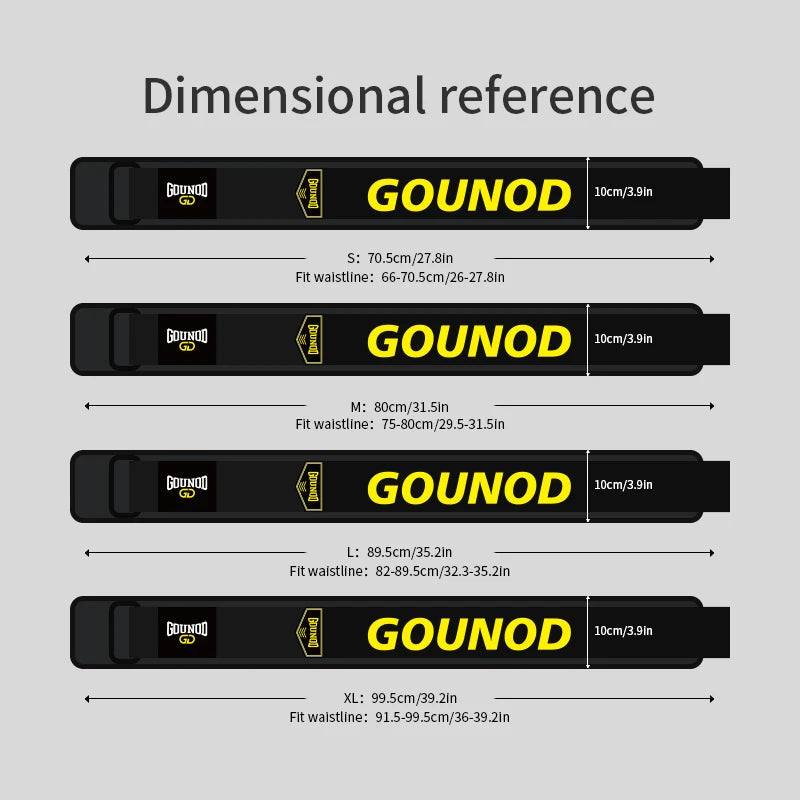 Gounod Weight Lifting Belt for Squats Deadlifts Powerlifting Fitness Support Men Women