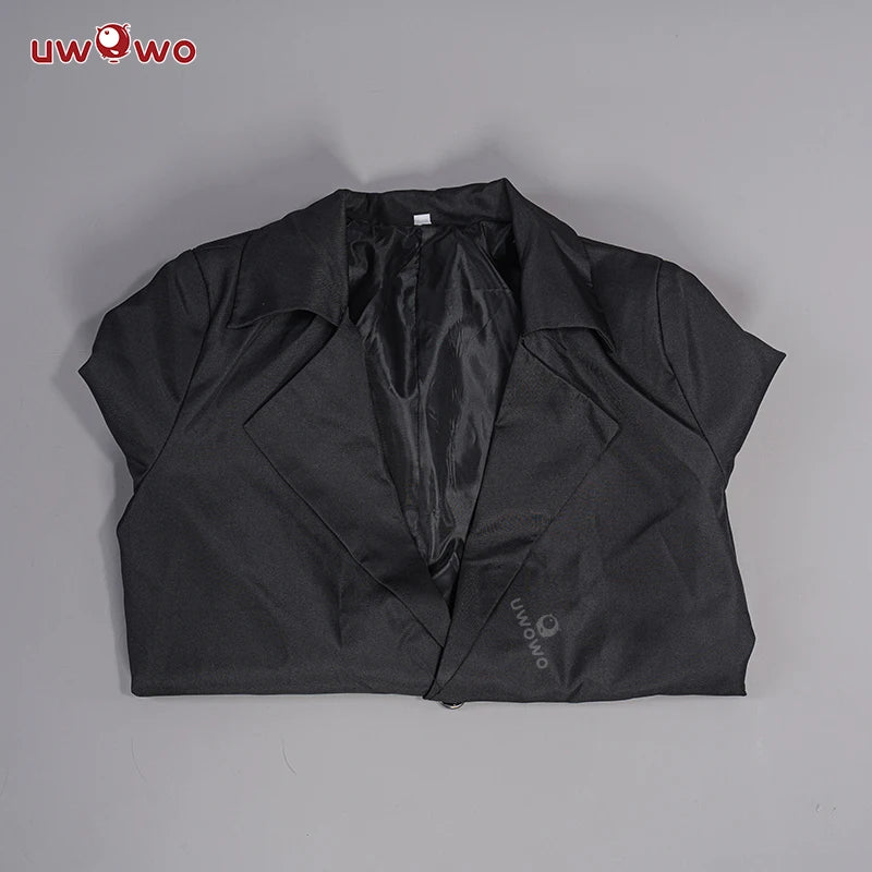 UWOWO Makimaa Cosplay Anime Makimaa Cosplay Costume Black Trench Shirt Tie Pants Men Women Suit Uniform