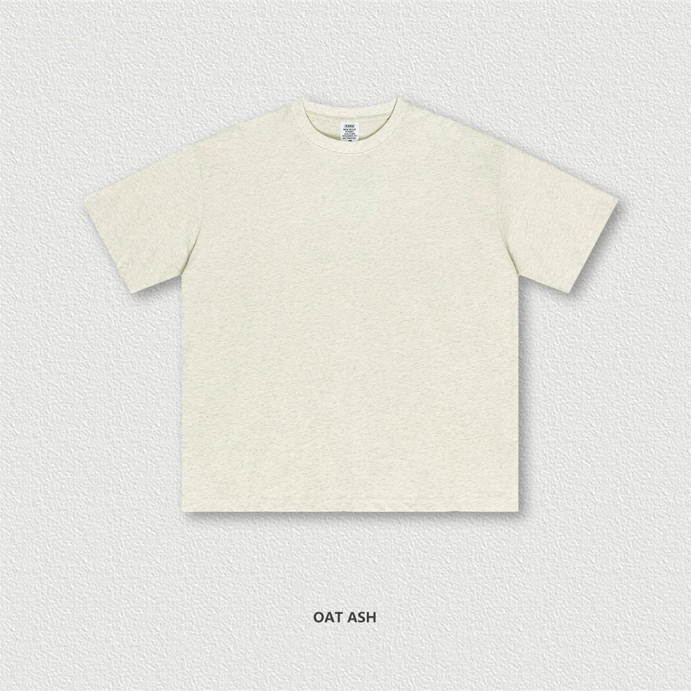 ZODF New 2025 Spring Summer 235gsm Solid Cotton T-Shirts For Men Women Unisex Loose Basic T Shirt Tees Brand Tops HY0970