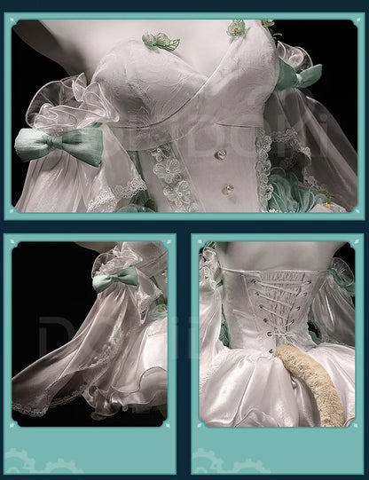 IN STOCK Lynette Doujin Cosplay Costume Game Genshin Impact DokiDoki-SR Angel's Courtyard White Dress Ballet Cute Fontaine