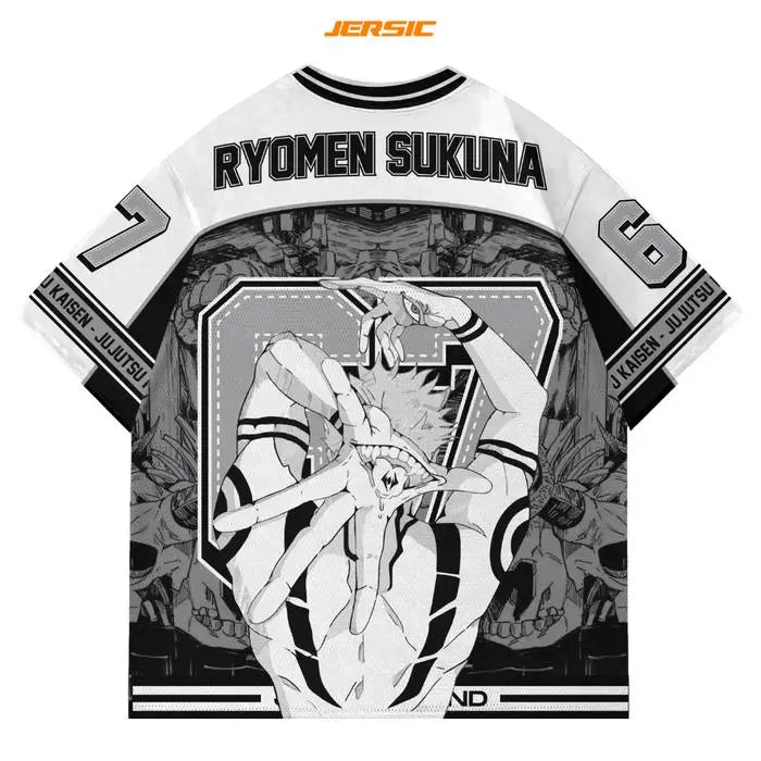  67 Jersey Ryomen Sukuna Jujutsu Kaisen Anime Style Kpop Baseball Hockey Tshirt Fashion Streetwear Anime Daily Unisex Tops Tees