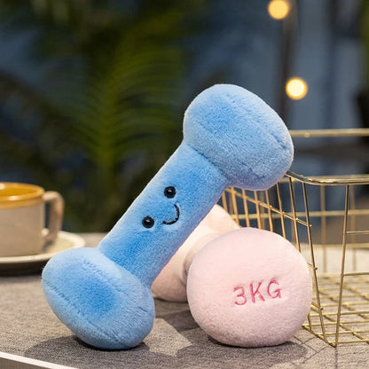 Simulation Fitness Equipment Plush Toy Kettlebell Dumbbell Stuffed Doll Kawaii Room Decor Birthday Xmas Gifts for Kids