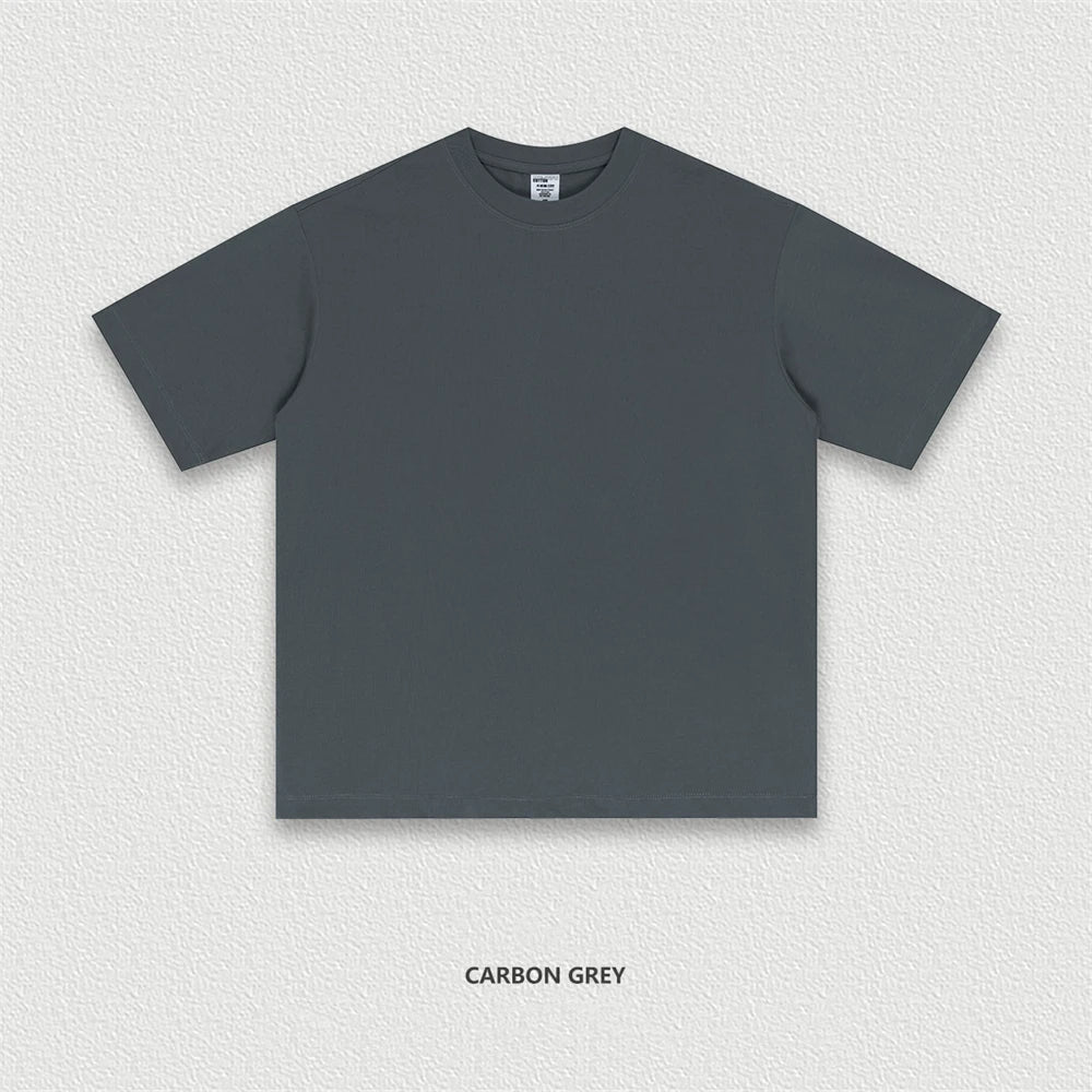 ZODF New 2025 Men Basic Solid 255gsm Cotton T-Shirts Unisex Loose Breathable Comfortable T Shirt Brand Clothes HY0973