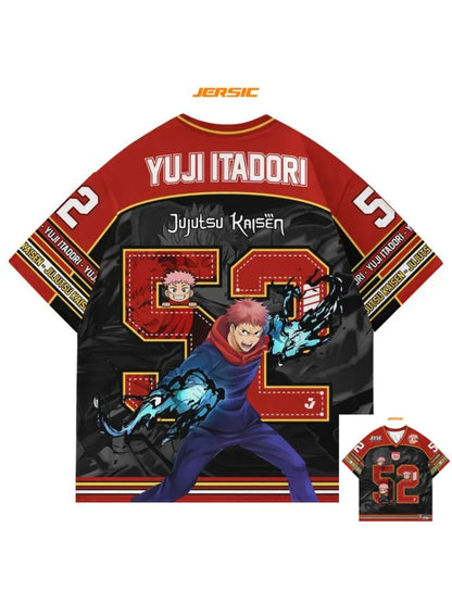 52 Jersey Yuji Itadori Jujutsu Kaisen Anime Style Kpop Baseball Hockey T-shirt Fashion Streetwear Anime Daily Unisex Tops Tees