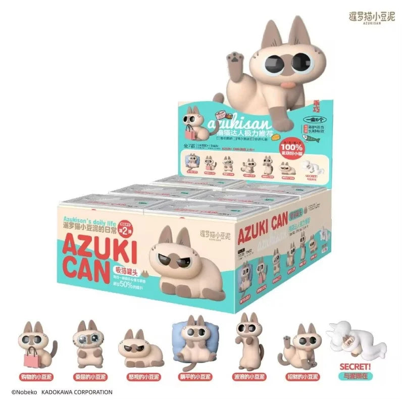 Original Azuki Can Azukisan’s Daily Life 1&2nd Series Mystery Box Siamese Cat Cute Model Blind Box Caixa Sorpresa Girls Gifts