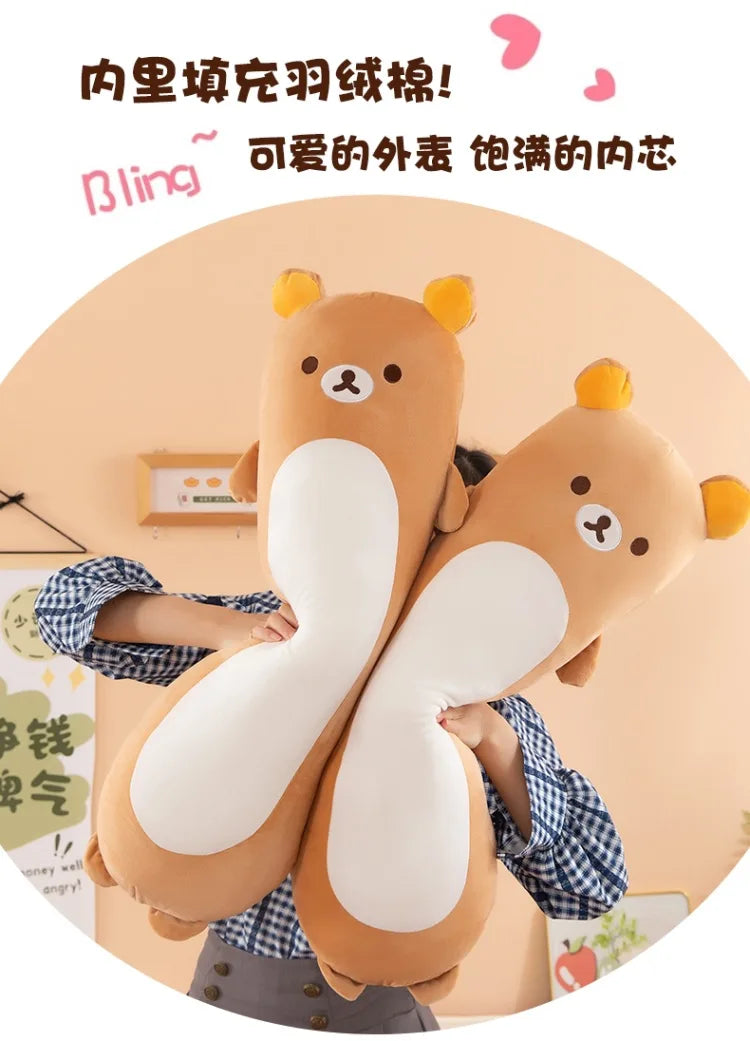 60/80/100cm Big Size Rilakkuma Kawaii Anime Plush Stuffed Doll Cartoon Room Decor Plush Pillow Children's Holiday Gift