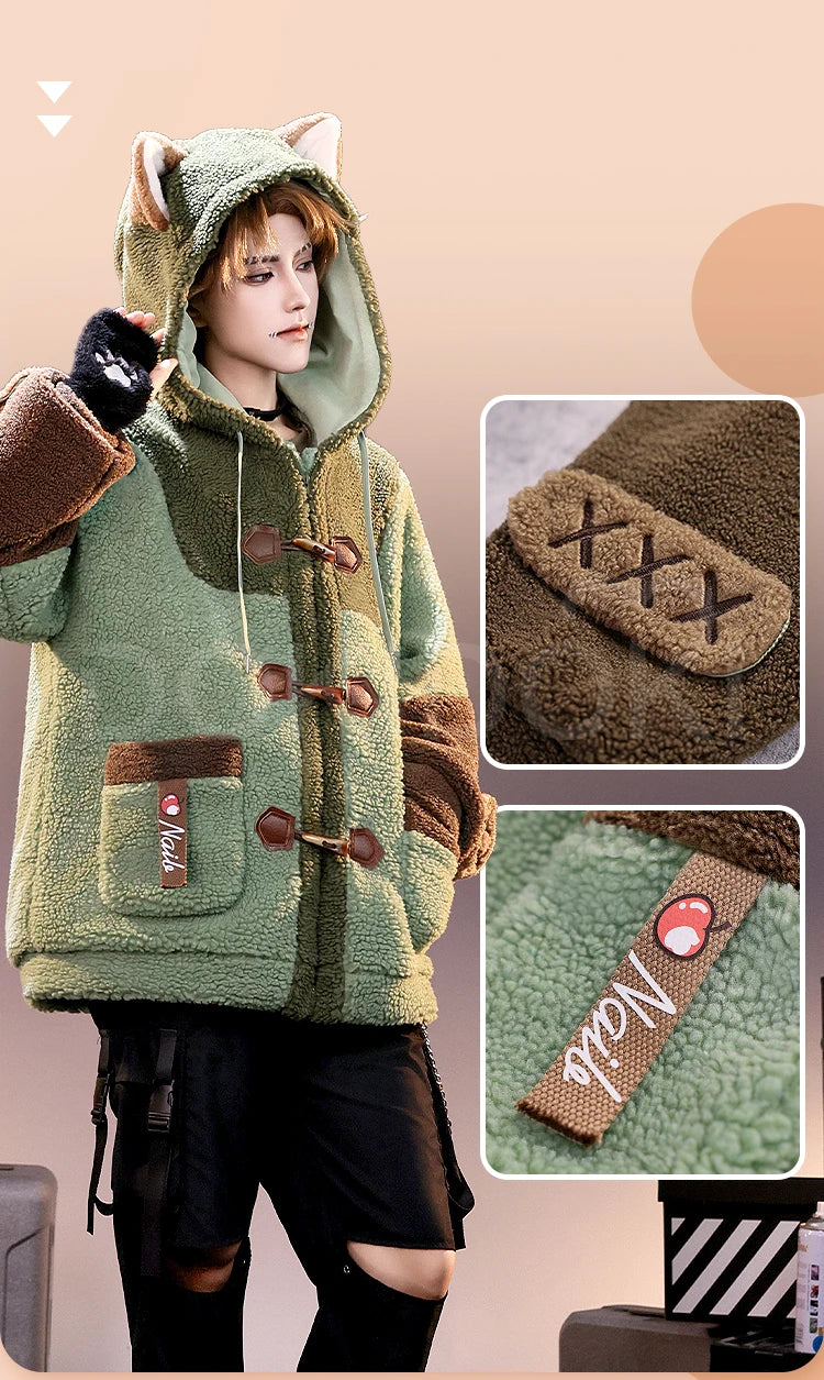 Naib Subedar Eli Clark Cosplay Costume Game Identity V DokiDoki-SR Men Daily Plush Warm Coat Naib Subedar Halloween Cosplay