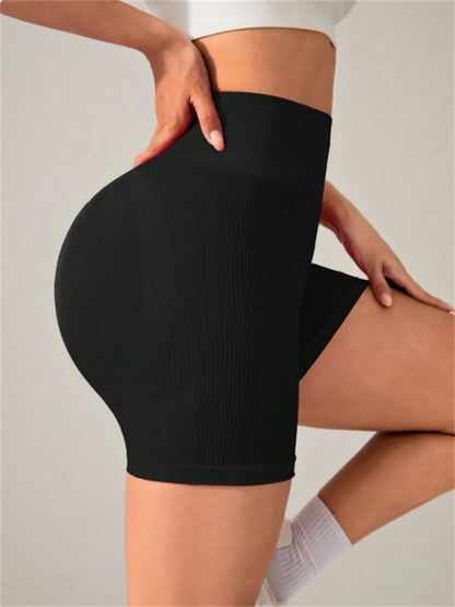 The Codex Women’s Slim Fit High Waist Seamless Hip Lifting Yoga Shorts Tight Knit Sports and Fitness Pants