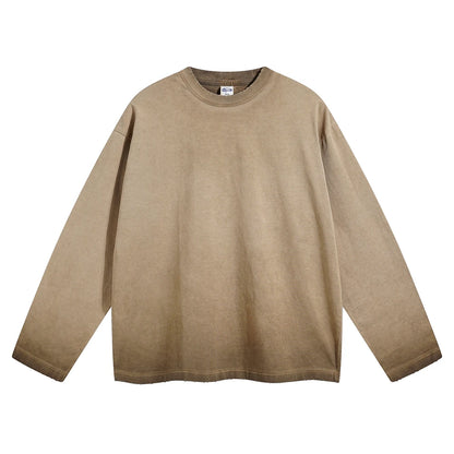 ZODF New 2024 Autumn Washed 100% Cotton T-Shirt For Men Unisex Loose Distressed 275gsm O Neck T Shirts Brand Tops HY0924