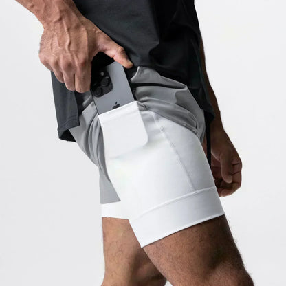 Demon Slayer Anime Men Gym Shorts Quick Dry Streetwear Summer Workout Sports Pants Sportswear Fitness Double-layer Beach Pants