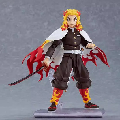 Anime Demon Slayer Kyoujurou Combat posture Action Figure Parts are replaceable PVC Model Desk Decor doll Toy collect Gift boxed